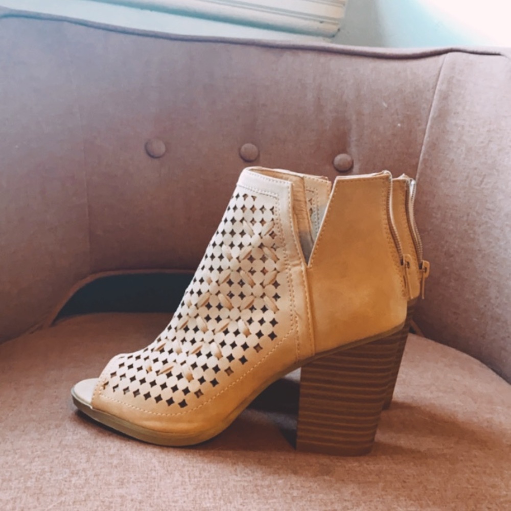 Never worn peeptoe booties